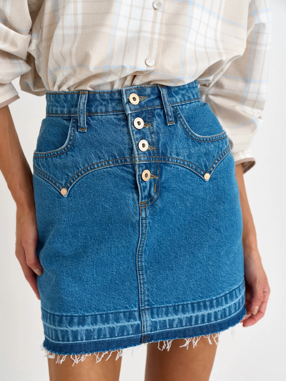 Raw Hem mini Skirt